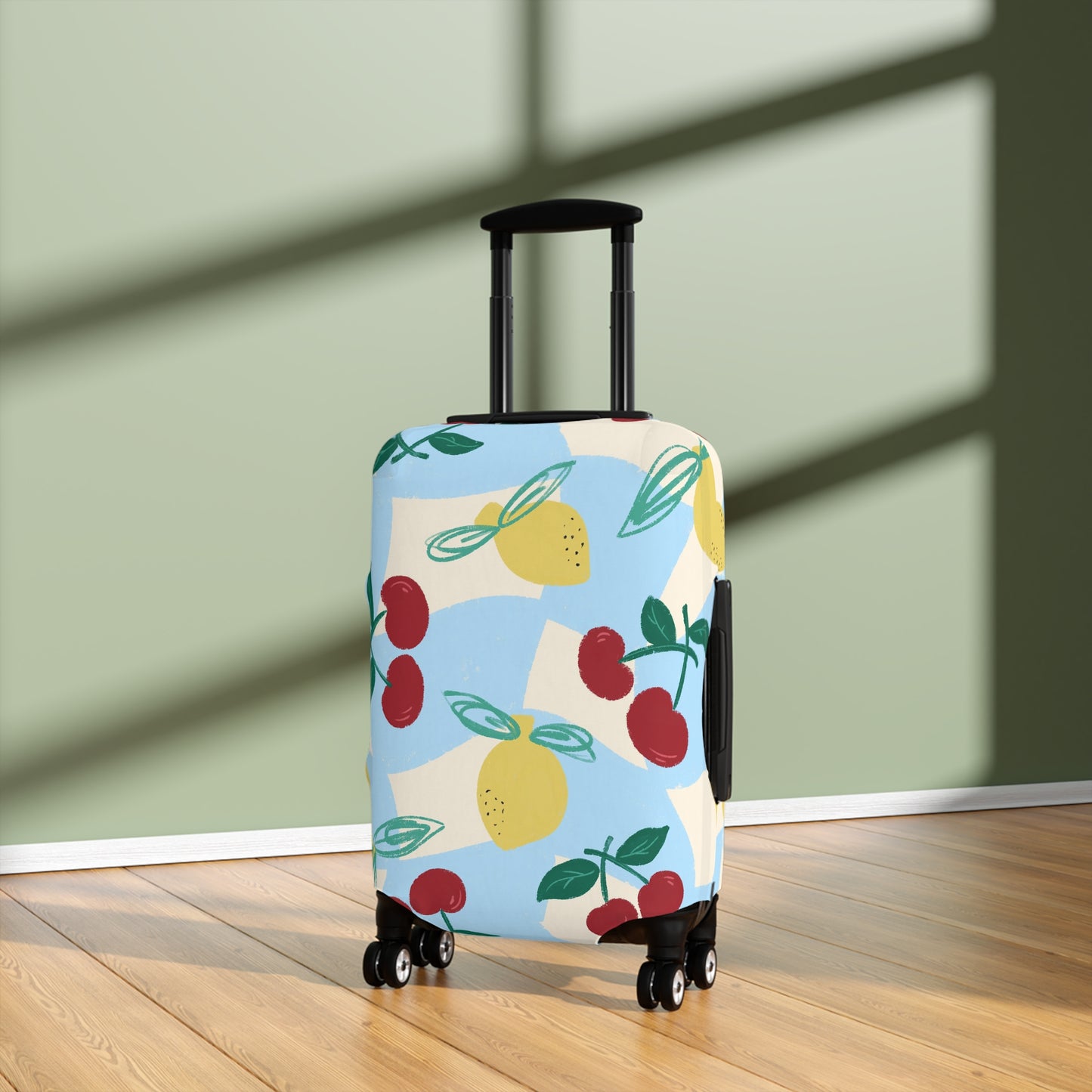 Colorful Cherry & Lemon Luggage Cover — Vibrant Travel Protector