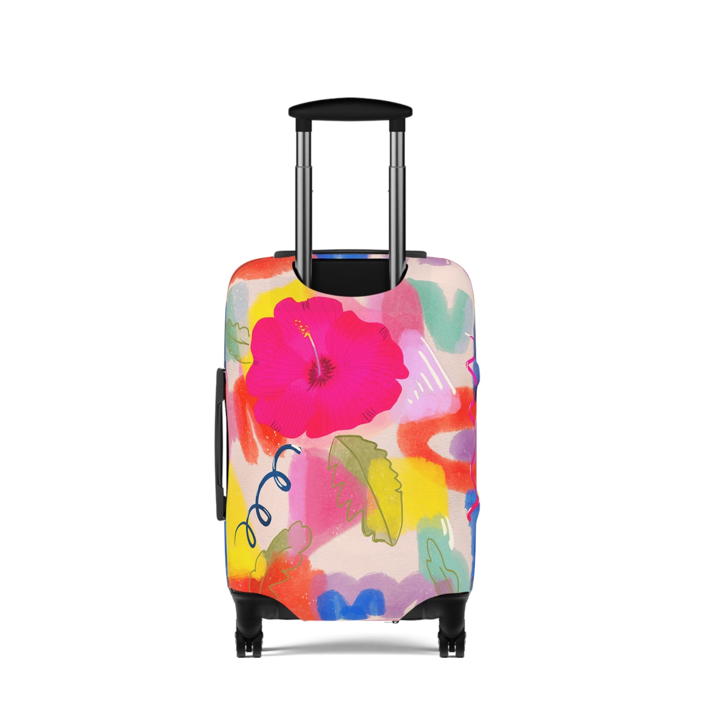 Rio Brazil Inspired - Vibrant Floral Luggage Cover - Colorful Travel Accessory