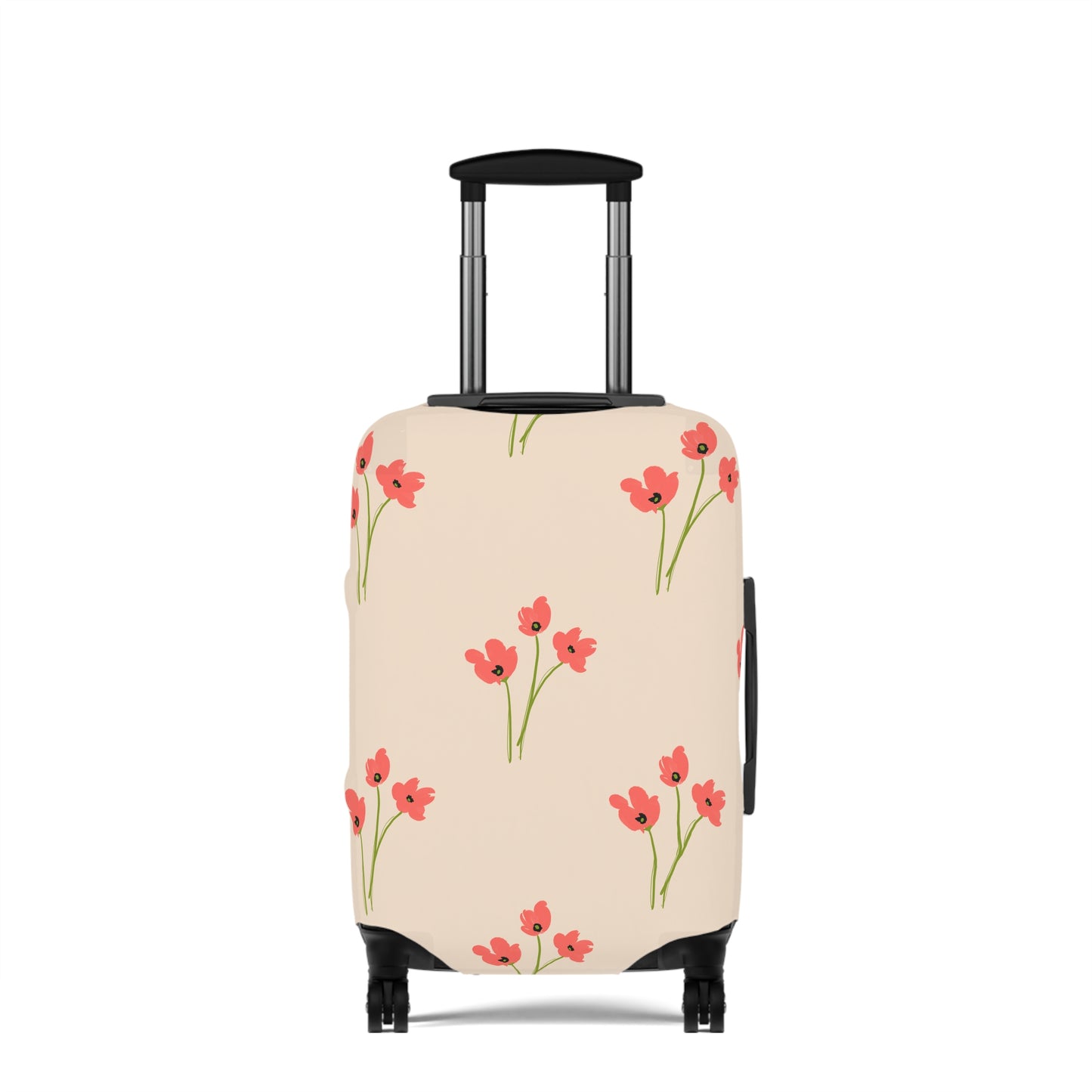 Abstract Poppies Floral Luggage Cover - Colorful Travel Accessory