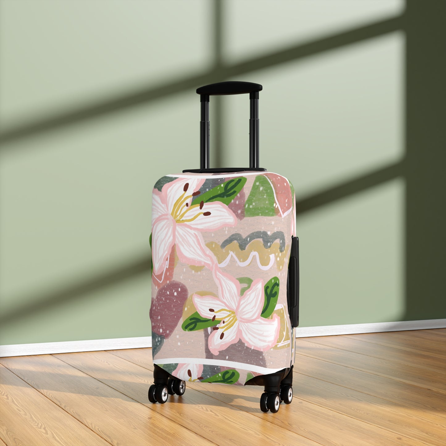 Abstract Lilies Floral Luggage Cover - Colorful Travel Accessory