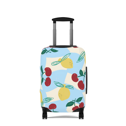 Colorful Cherry & Lemon Luggage Cover — Vibrant Travel Protector