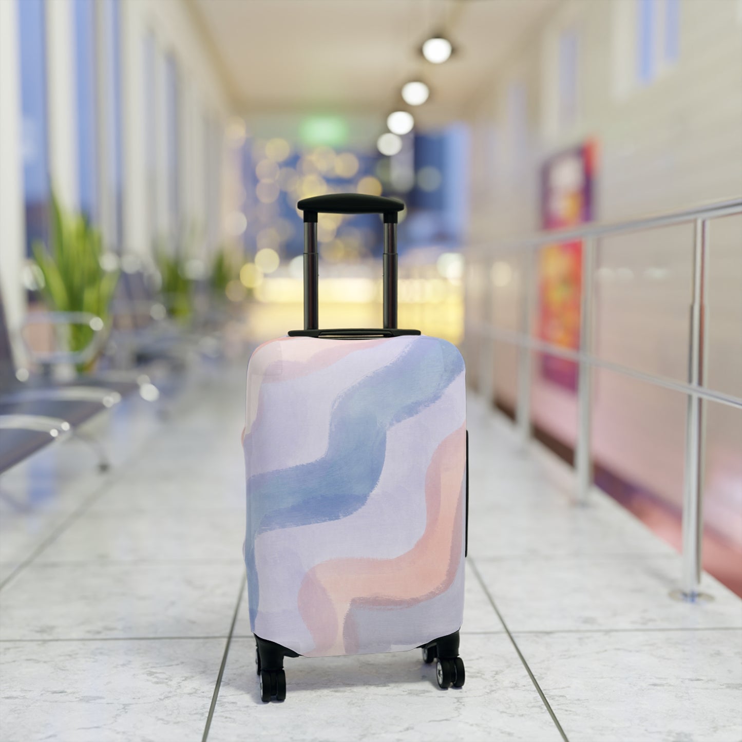 Cotton Candy Skies Minimalist Luggage Cover - Colorful Travel Accessory