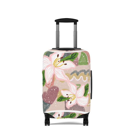 Abstract Lilies Floral Luggage Cover - Colorful Travel Accessory