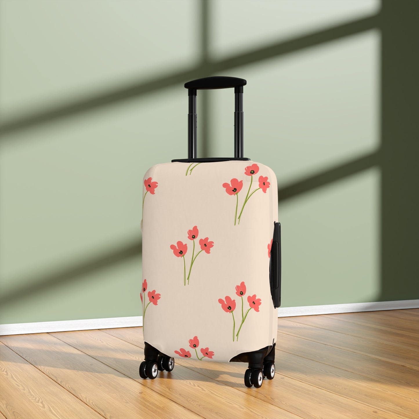 Abstract Poppies Floral Luggage Cover - Colorful Travel Accessory