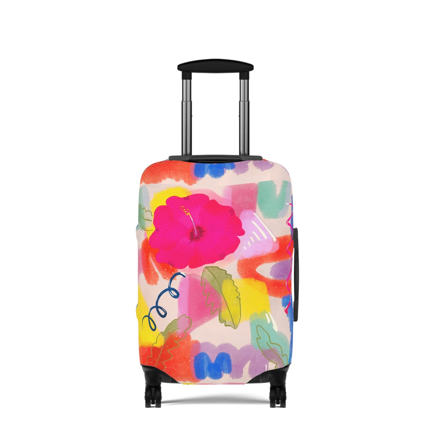 Rio Brazil Inspired - Vibrant Floral Luggage Cover - Colorful Travel Accessory