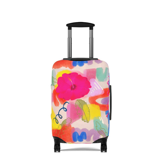 Rio Brazil Inspired - Vibrant Floral Luggage Cover - Colorful Travel Accessory