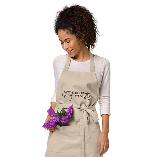 Lily and Sparrow Motherhood is my ministry Organic cotton apron