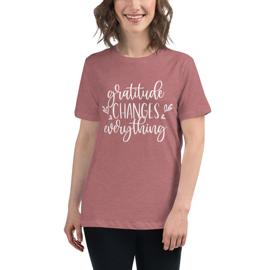 Stylish T-Shirt Gratitude Changes Everything
