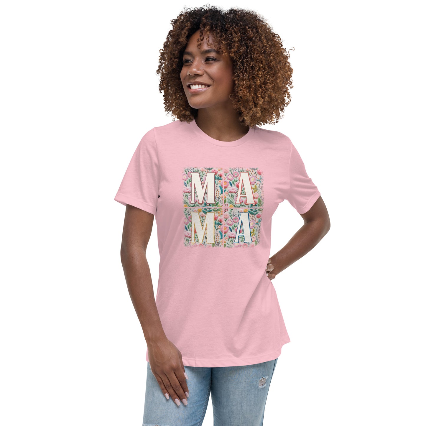 LILY & SPARROW FLORAL MAMA Women's Relaxed T-Shirt