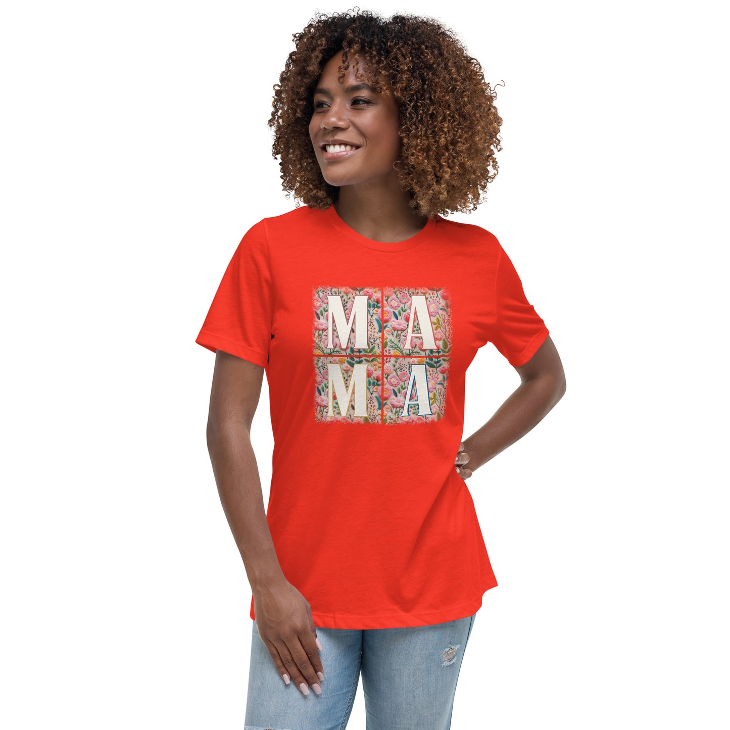 LILY & SPARROW FLORAL MAMA Women's Relaxed T-Shirt